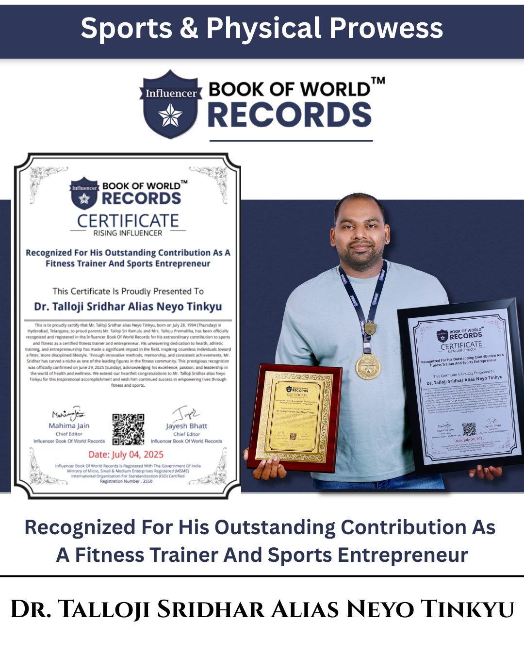 Dr. Talloji Sridhar Alias Neyo Tinkyu